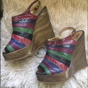 Size 9 Sergio Zelcer multicolor platform sandals